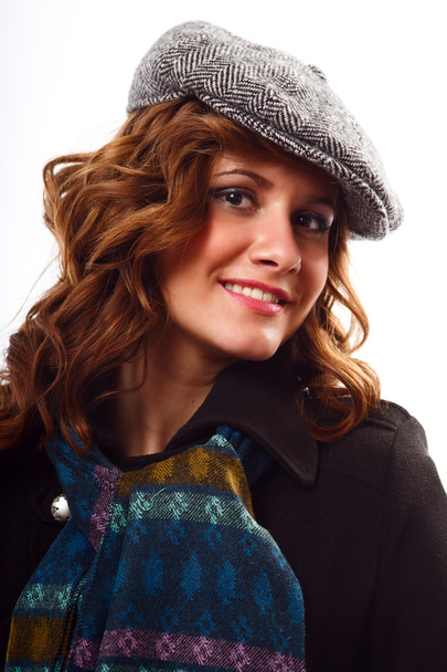 Woman with winter coat and hat - Φωτογραφία, εικόνα