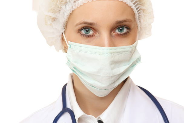 Female doctor wearing a bandage - Φωτογραφία, εικόνα