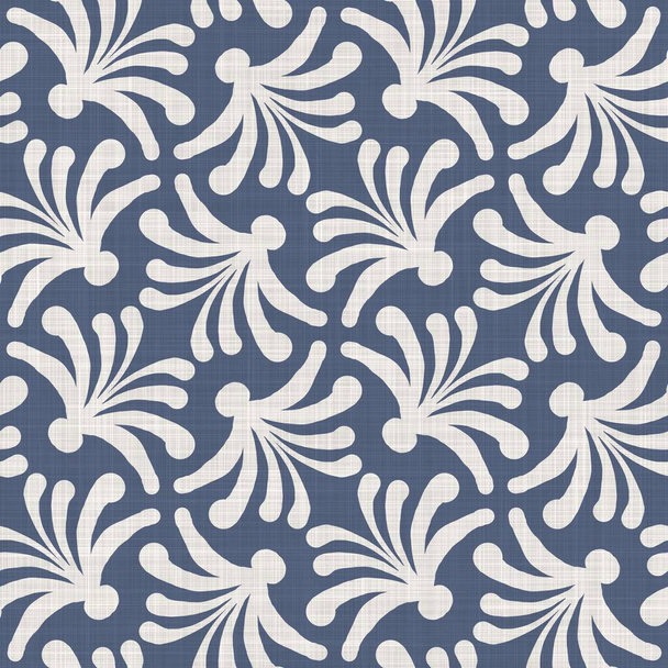Bezešvé francouzské farmy prádlo letní blok tisknout pozadí. Provence modré šedé lněné rustikální vzor textury. Ošuntělá elegantní stará tkaná lněná šmouha. Textilní po celém potisku. - Fotografie, Obrázek