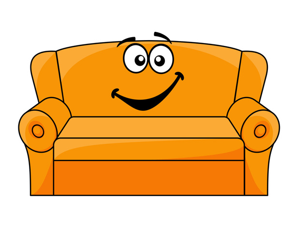 επικαλυμμένος καναπές της καρτούν - Διάνυσμα, εικόνα