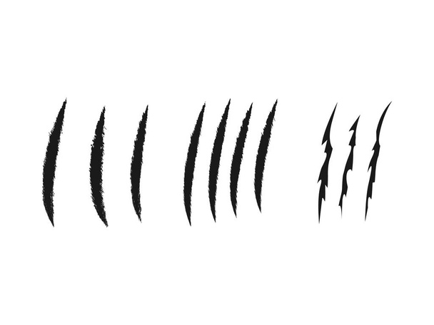 Un ensemble de griffures. Prédateur animal signe collection. Illustration vectorielle isolée - Vecteur, image