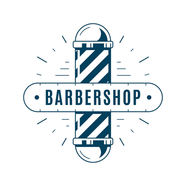Barbershop simple minimalist logo design on white background - Vettoriali, immagini