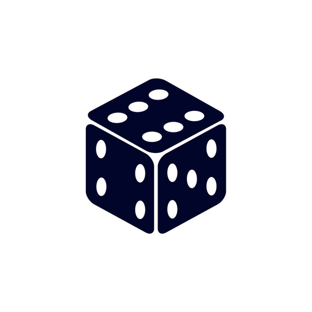 Plantilla de vector de logotipo de icono de dados, Ilustración de icono de diseño de juegos creativos, Icono de juegos de casino - Vector, Imagen