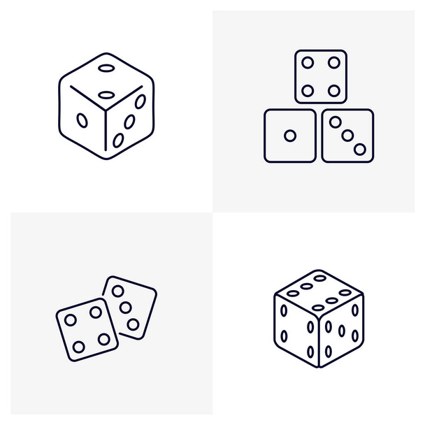Zestaw szablonów wektorowych logo ikony kości, ikona projektu kreatywnego hazardu Ilustracja, ikona gier kasynowych - Wektor, obraz