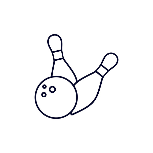 Modelo de vetor de logotipo de ícone de boliche, símbolo de ícone de design de jogo criativo Ilustração, ícone de jogos de cassino - Vetor, Imagem