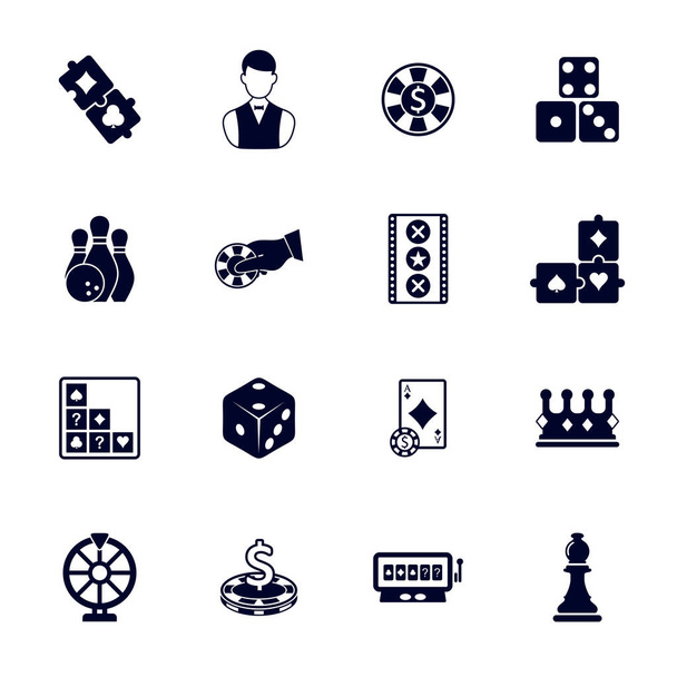 Kaszinó ikon logó vektor sablon, Kreatív Szerencsejáték design ikon szimbólum Illusztráció, Kaszinó játékok ikon - Vektor, kép