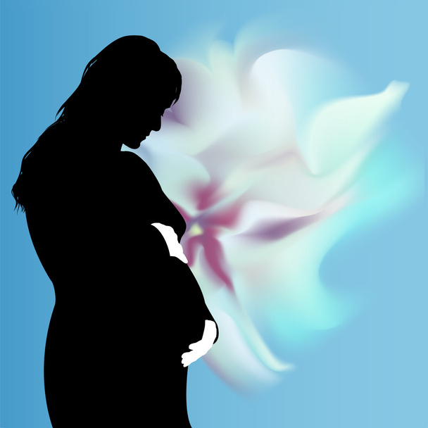 έγκυος γυναίκα σε θέση γιόγκα - Διάνυσμα, εικόνα
