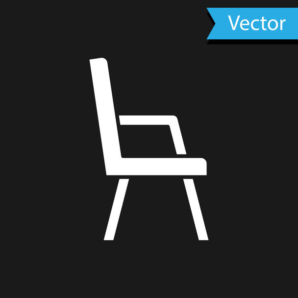 Fehér fotel ikon elszigetelt fekete háttérrel. Vektor. - Vektor, kép