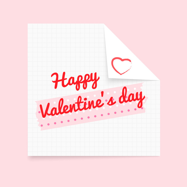Feliz San Valentín bloc de notas
 - Vector, imagen