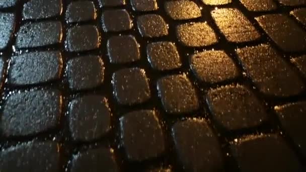 lajes de pavimentação texturizadas em queda de neve - Filmagem, Vídeo