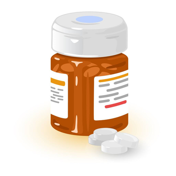 Cartoon jar tablettákkal - Vektor, kép