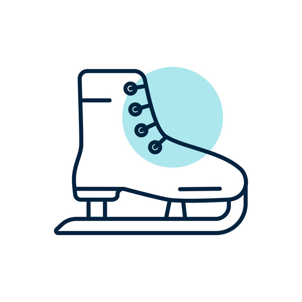 スケートシューズのベクトルアイコン。冬の看板。旅行や観光のウェブサイトやアプリのデザイン、ロゴ、アプリ、 UIのためのグラフシンボル - ベクター画像