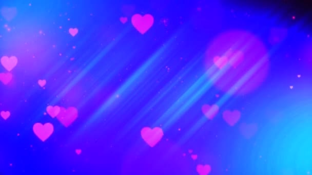Piękne serce i miłość tło 3d Bezproblemowy materiał 4K - Romantyczny kolorowy brokat świecące i latające serca. Animowane tło dla Romansu, miłości, małżeństwa, Walentynki i urodziny Zaproszenie. - Materiał filmowy, wideo