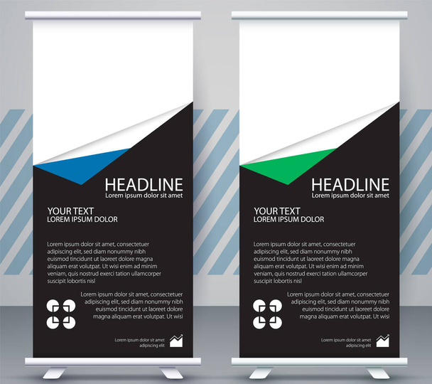Vertical Banner business roll up standee Modern Mockup Template. Design Graphic EPS10 - Vector, Image