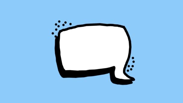 Lege pop art speech zeepbel in een komische stijl. Handgetekende geïllustreerde animatie. - Video