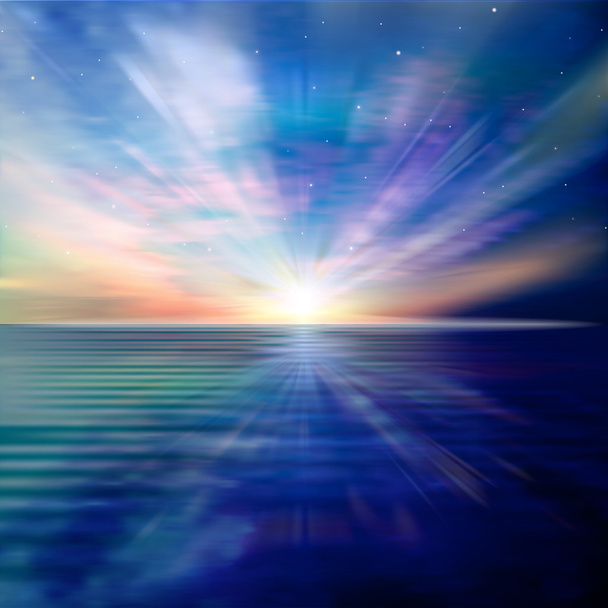 abstracte achtergrond met zee zonsopgang - Vector, afbeelding