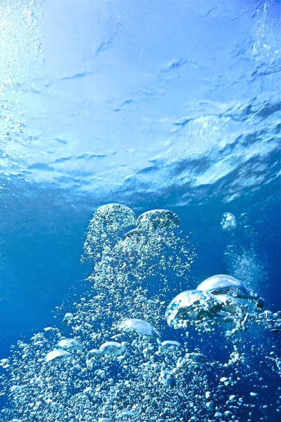 Arte fotografica subacquea artistica di bolle d'aria - Foto, immagini