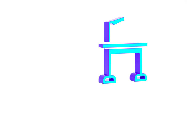 Table de toilettage Turquoise Icône isolée sur fond blanc. Concept de minimalisme. Illustration 3D rendu 3D. - Photo, image