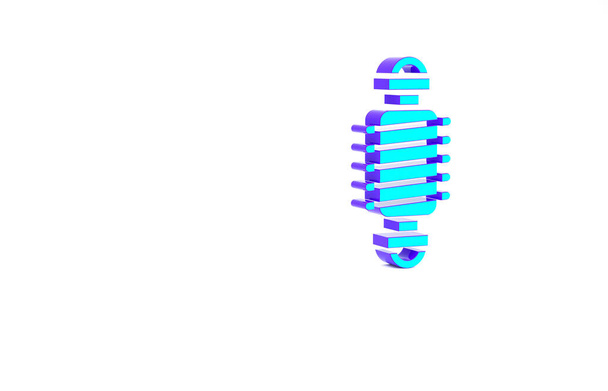 Turquoise Fietsvering pictogram geïsoleerd op witte achtergrond. Minimalisme concept. 3d illustratie 3D renderen. - Foto, afbeelding