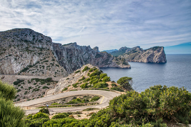 Cap de Formentor, demanding and beautiful terrain for cyclist - Fotografie, Obrázek