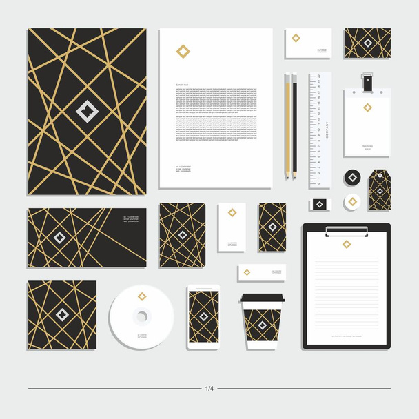 Abstract geometric corporate identity. Stationery set. Creative graphic design. - Διάνυσμα, εικόνα