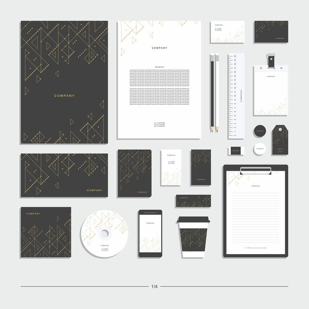 Abstract geometric corporate identity. Stationery set. Creative graphic design. - Vector, Image