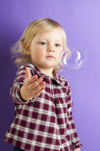 Baby girl with bubble - Photo, Image