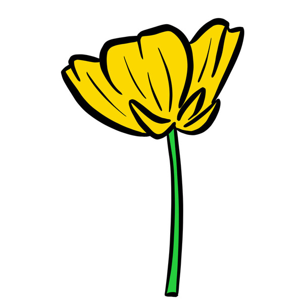 A Logo Design Of a Wildflower Flower Icon Buttercup, Daisy, Dandelion, Etc - Vector, Image