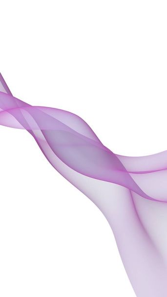 Abstract wave. Scarf. Bright ribbon on white background. Abstract smoke. Raster air background. Vertical image orientation. 3D illustration - Foto, Imagen