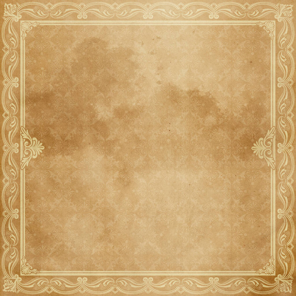 Vintage paper background with patterns and border. - Foto, immagini