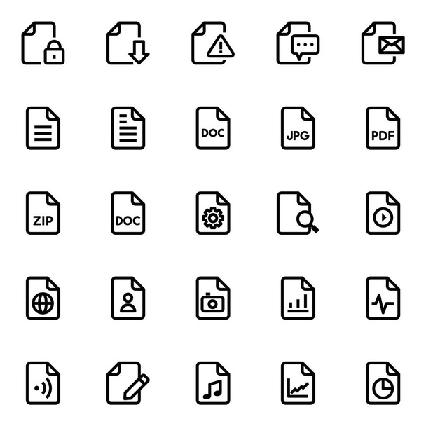 Outline icons for file and folder. - Vector, Image