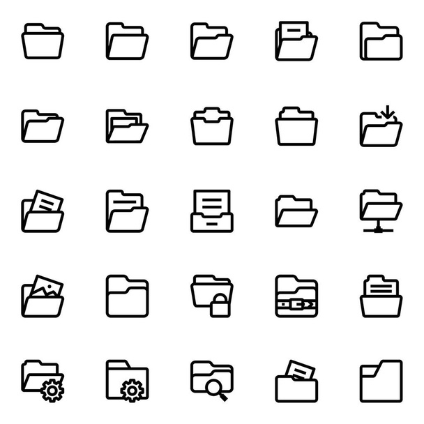 Outline icons for file and folder. - Vector, Imagen