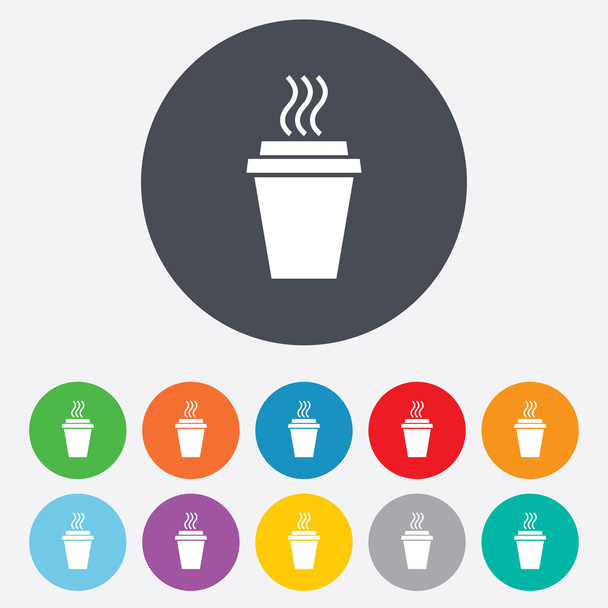 Take a Coffee sign icon. Hot Coffee cup. - Foto, afbeelding