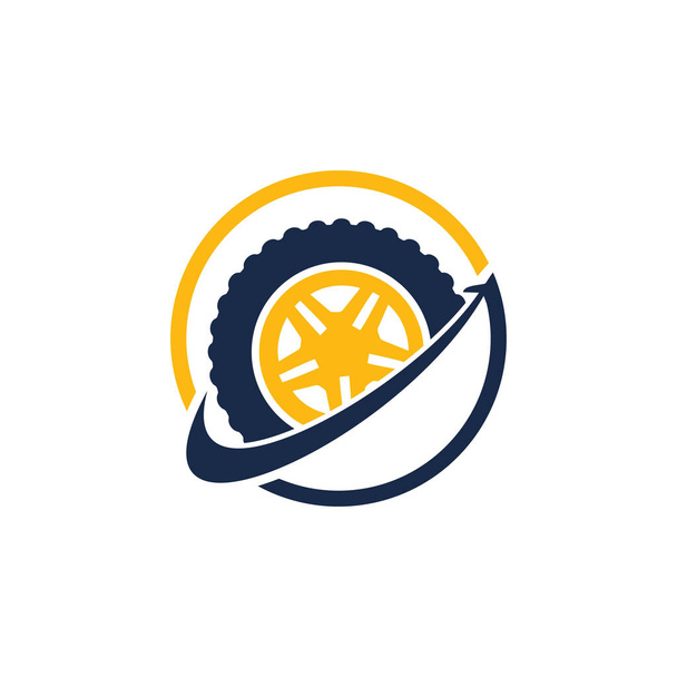 Modèle de conception de logo vectoriel de voyage pneu. - Vecteur, image