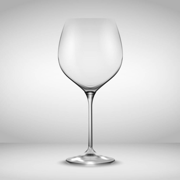 Realistic wine glass on white background - Vector illustration - Vector, Image