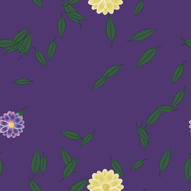 flowers seamless pattern, vector illustration - Vektör, Görsel
