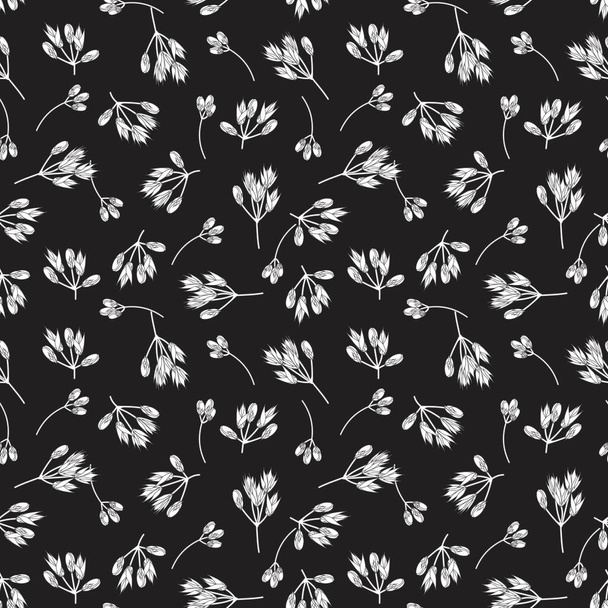 Black and white Floral botanical seamless pattern background for fashion prints, graphics, backgrounds and crafts - Vektor, Bild