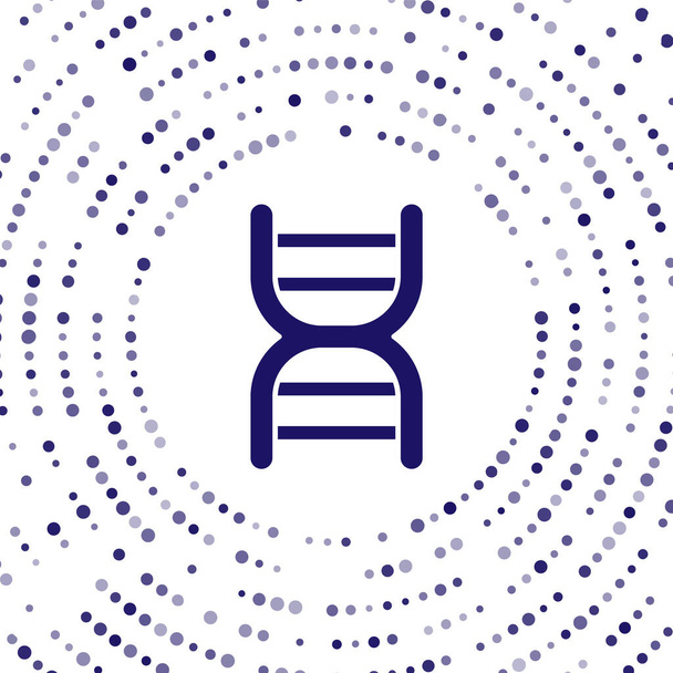 Niebieski symbol DNA ikona izolowana na białym tle. Abstrakcyjne kółko przypadkowych kropek. Wektor. - Wektor, obraz