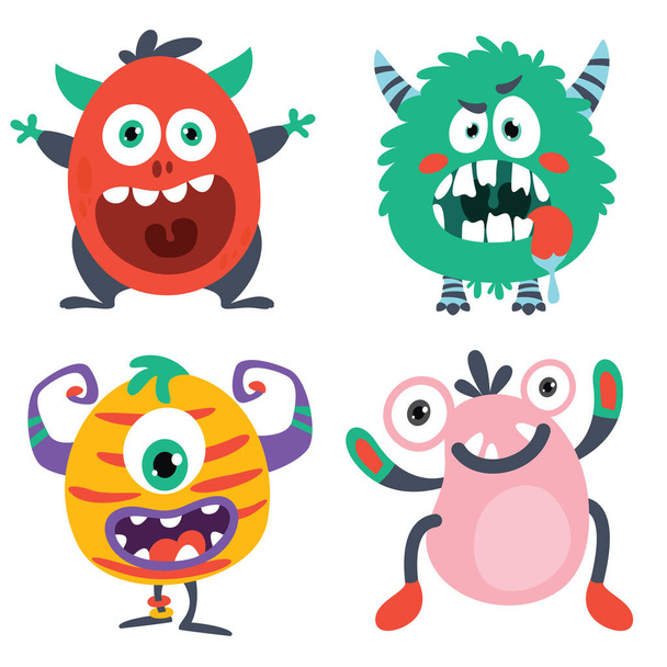 Set Of Cute Colorful Monsters - Vector, Image