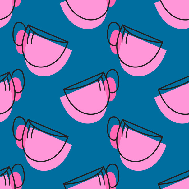 break time tea cups seamless background. repeat pattern background design - Vektor, kép