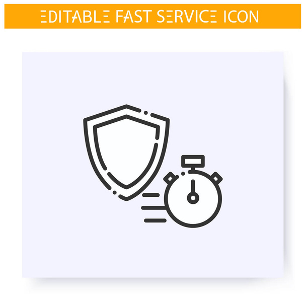 Fast insurance line icon. Editable illustration - Vector, Image