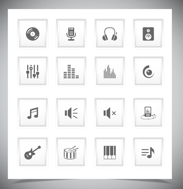 Music buttons - Vector, Image