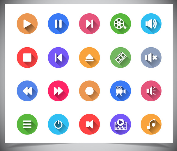Set of flat color buttons. - Vector, Image
