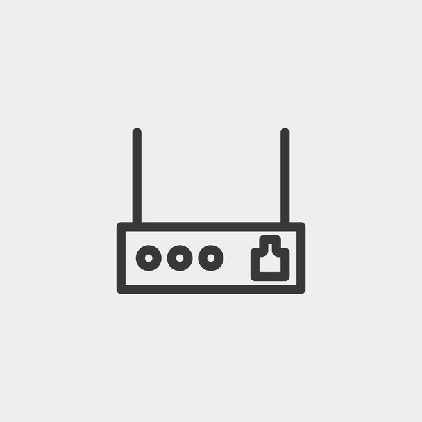 Ikona routera Wi-Fi odizolowana na tle. Symbol dostępu do Internetu nowoczesny, prosty, wektor, ikona do projektowania stron internetowych, aplikacja mobilna, ui. Ilustracja wektora - Wektor, obraz
