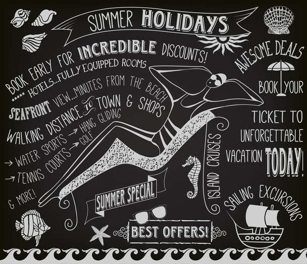 Vacanze estive Lavagna Poster
 - Vettoriali, immagini
