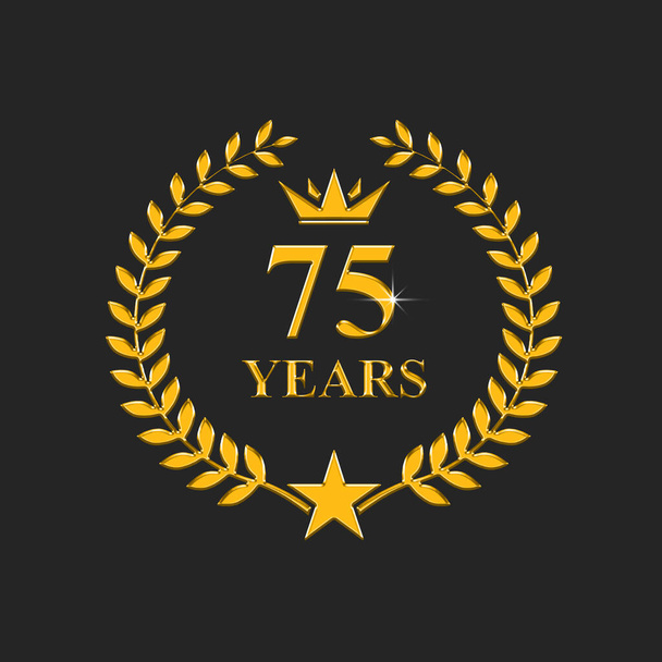 75 Jahre Jubiläum, luxuriöses Logo - Foto, Bild
