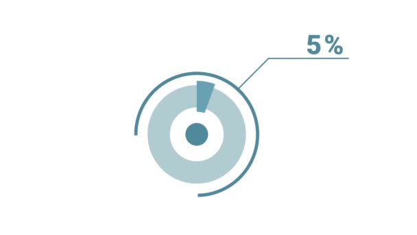 32 por cento círculo redondo donut gráfico infográfico. 4k vídeo royalty animação gráfica livre para mídia social e tv, trinta e dois diagrama percentual. Projeto azul e branco liso. - Filmagem, Vídeo