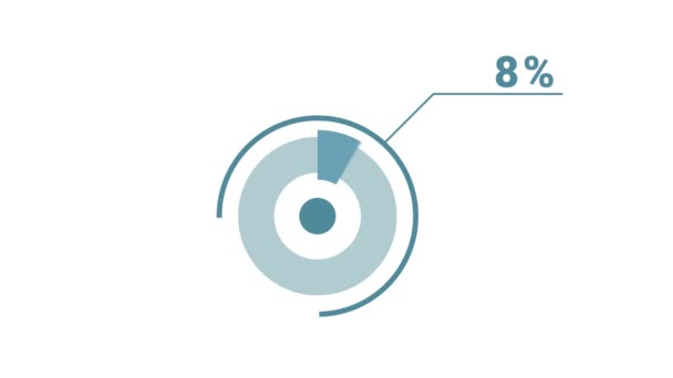 48 por cento círculo redondo donut gráfico infográfico. 4k vídeo royalty animação gráfica livre para mídia social e tv, quarenta e oito diagrama percentual. Projeto azul e branco liso. - Filmagem, Vídeo