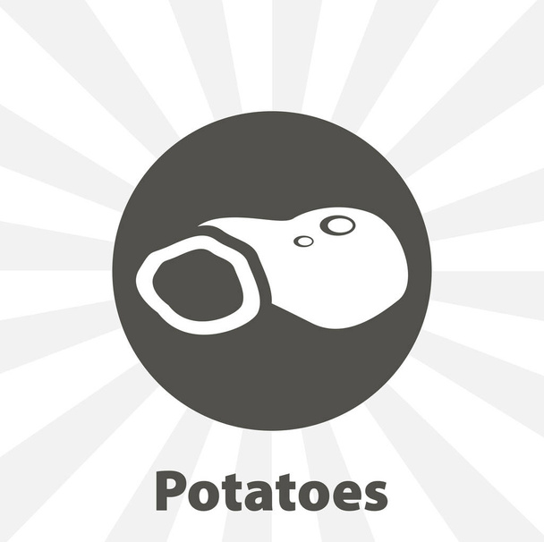 Potato isolated vector icon. fruit design element - Vector, Image