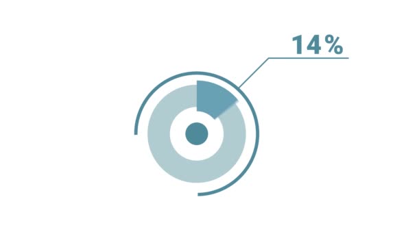 81% círculo redondo donut gráfico infográfico. 4k vídeo royalty animação gráfica livre para mídia social e tv, oitenta e um diagrama percentual. Projeto azul e branco liso. - Filmagem, Vídeo